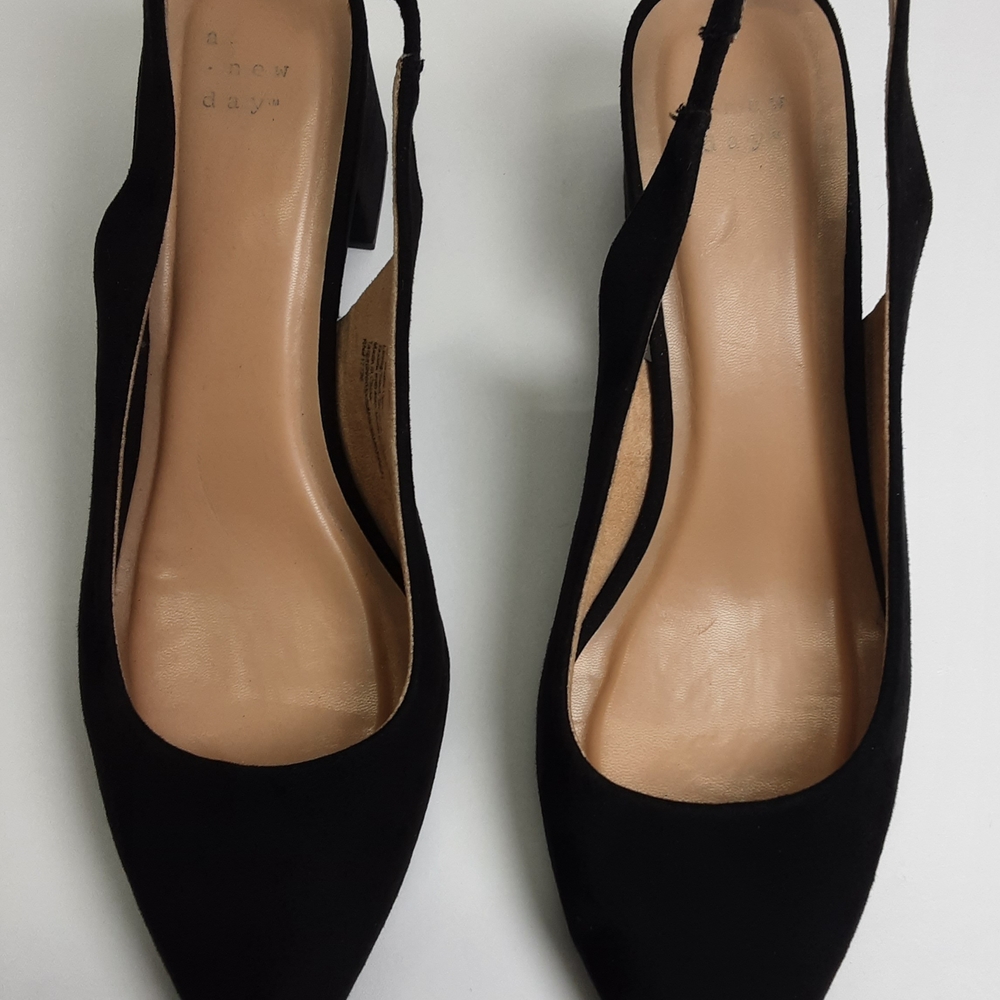 A New Day Elegant Black Slingback Heels